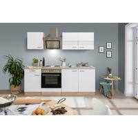 Küchenblock Merle Küchenblock 210 Cm - Eichefarben/Weiß, Basics, Holzwerkstoff (210cm) - Respekta