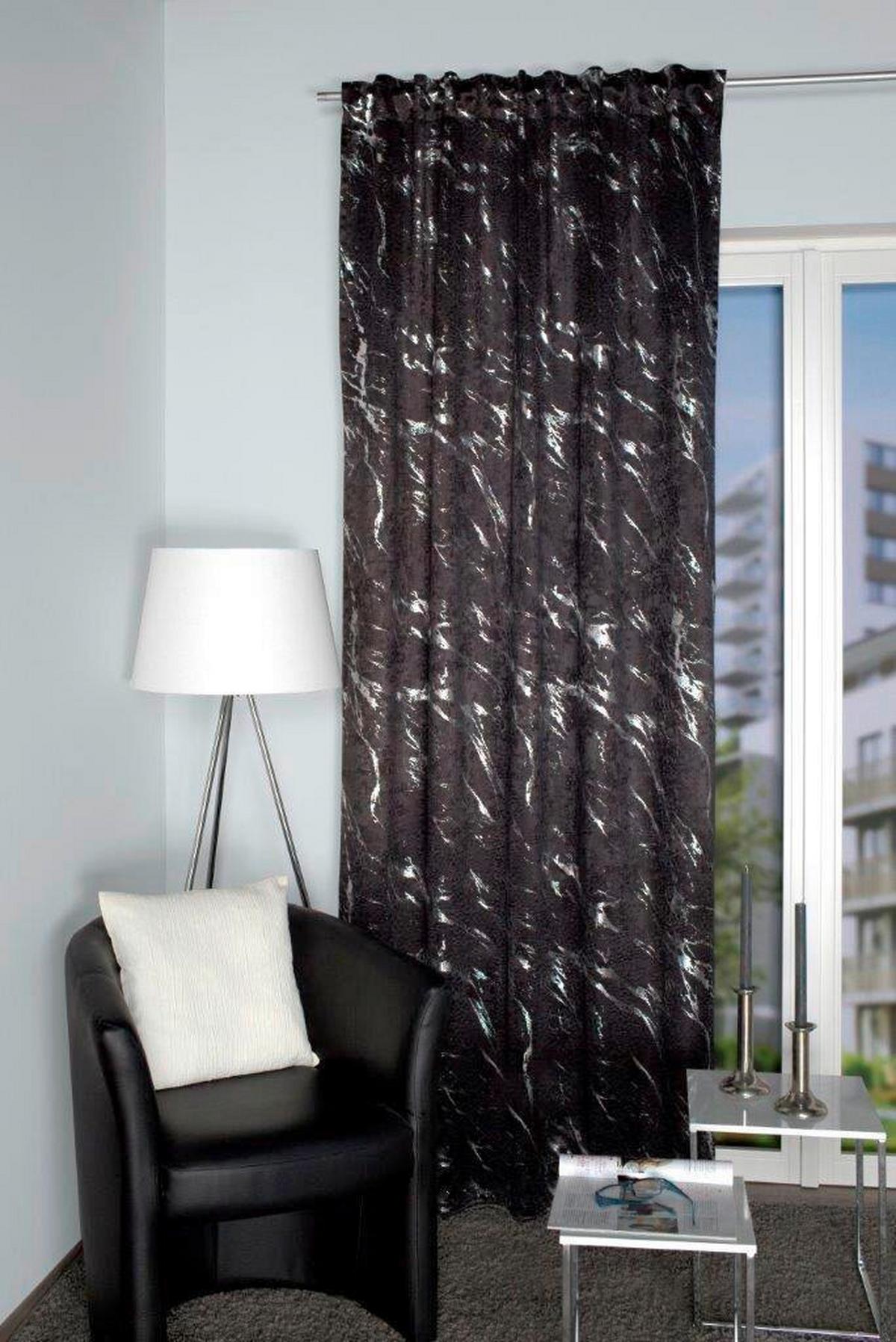 Fertigvorhang Force Silber - Silberfarben, Basics, Textil (140/245cm) - Schmidt W. Gmbh