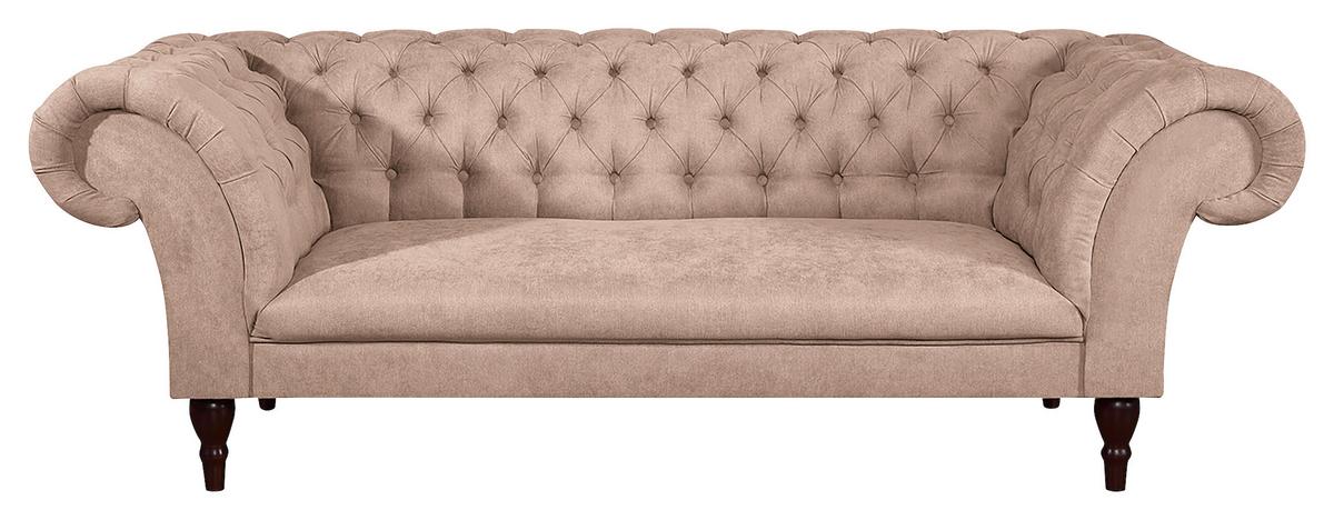 3-Sitzer-Sofa Preston Rosa B: 232 cm - Braun/Rosa, Design, Textil (232/79/97cm) - Livetastic