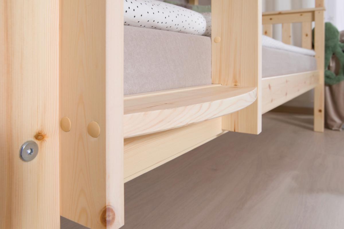 Etagenbett Sammy Kiefer Massiv 90 cm mit Bettkasten + Leiter - Naturfarben, MODERN, Holz (90/200cm) - MID.YOU