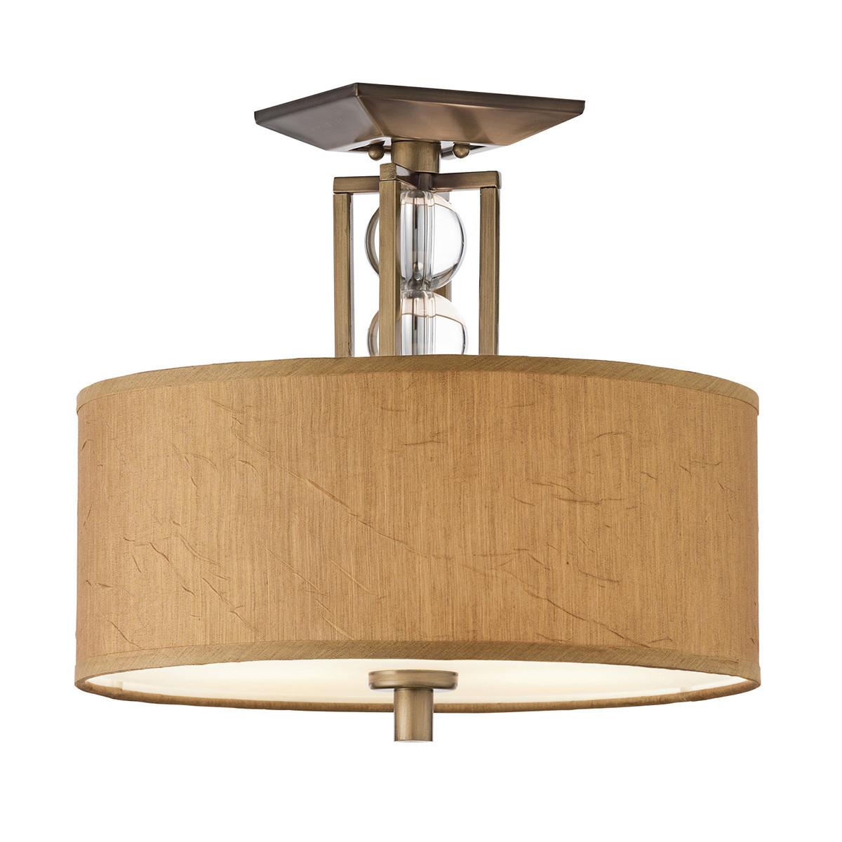 Deckenleuchte Kl-Celestial-Sf - Bronzefarben, Natur, Glas/Textil (38.1/34.9cm) - Elstead Lighting