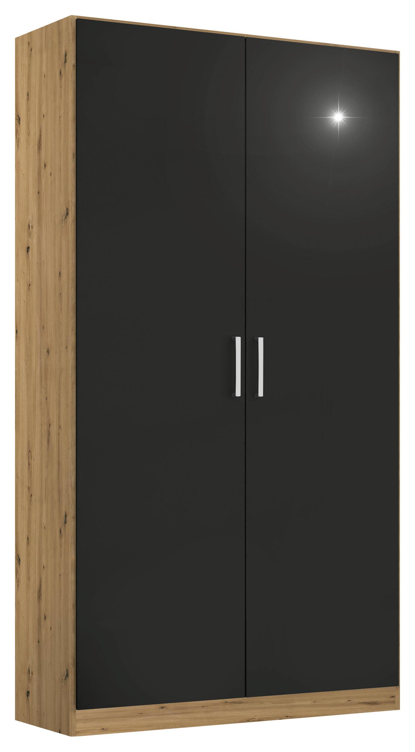 Drehtürenschrank 91 Cm Berlin Eiche Dekor/grau - Eiche Artisan/Grau, MODERN, Holzwerkstoff (91/197/54cm) - Rauch Möbel
