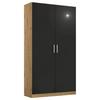 Drehtürenschrank 91 Cm Berlin Eiche Dekor/grau - Eiche Artisan/Grau, MODERN, Holzwerkstoff (91/197/54cm) - Rauch Möbel