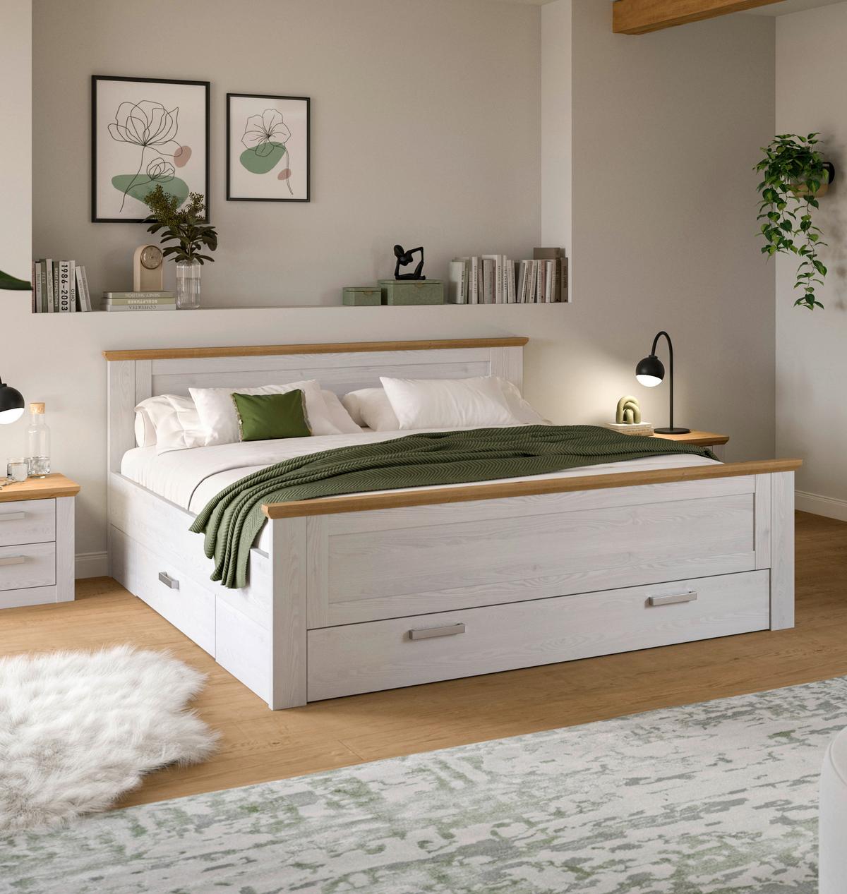 Schlafzimmer Verona Lärchefarben/Eiche D. 4-Teilig - Lärchefarben/Eiche Artisan, ROMANTIK / LANDHAUS, Holzwerkstoff - Livetastic