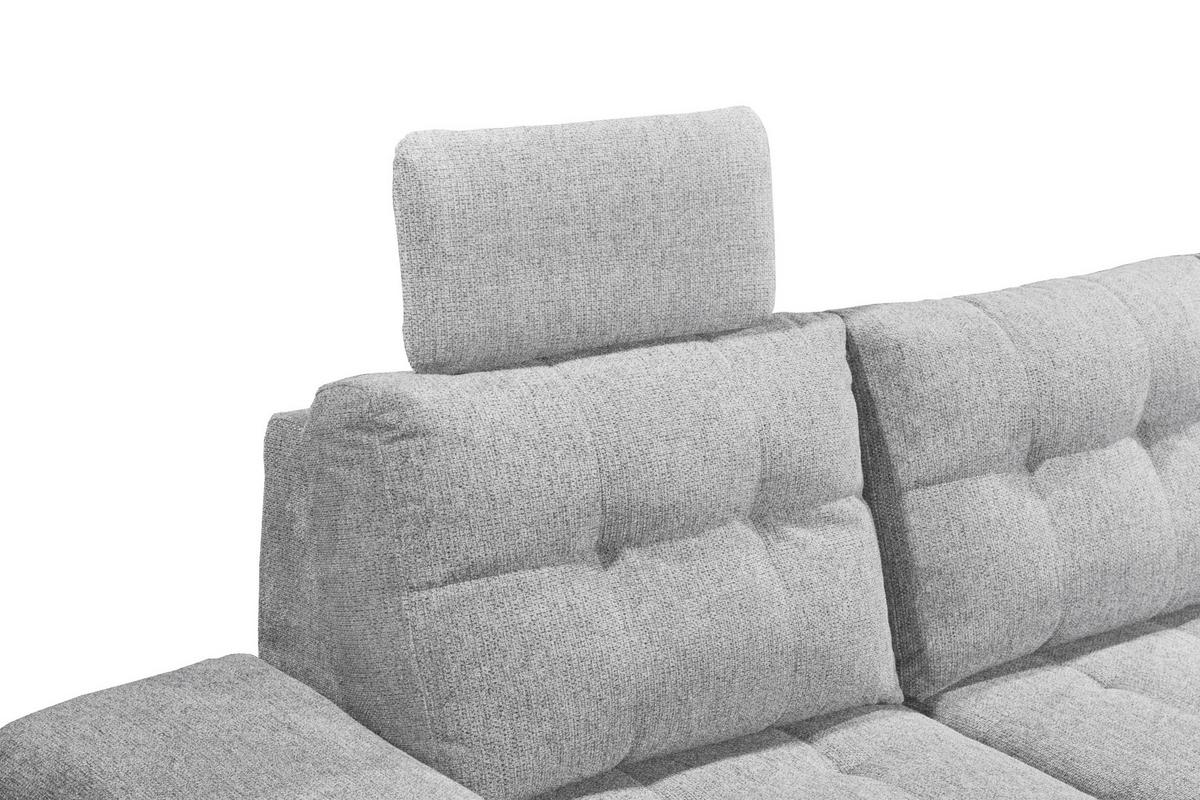 Sedacia súprava DURBAN U, pravá, svetlosivá - čierna/svetlosivá, Konventionell, textil/plast (170/324/218cm) - MID.YOU