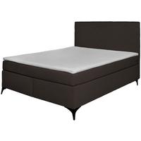 Boxspringbett Mit Topper 180x200 Cm Evan - Schwarz/Braun, Basics, Holz/Textil (180/200cm) - P & B