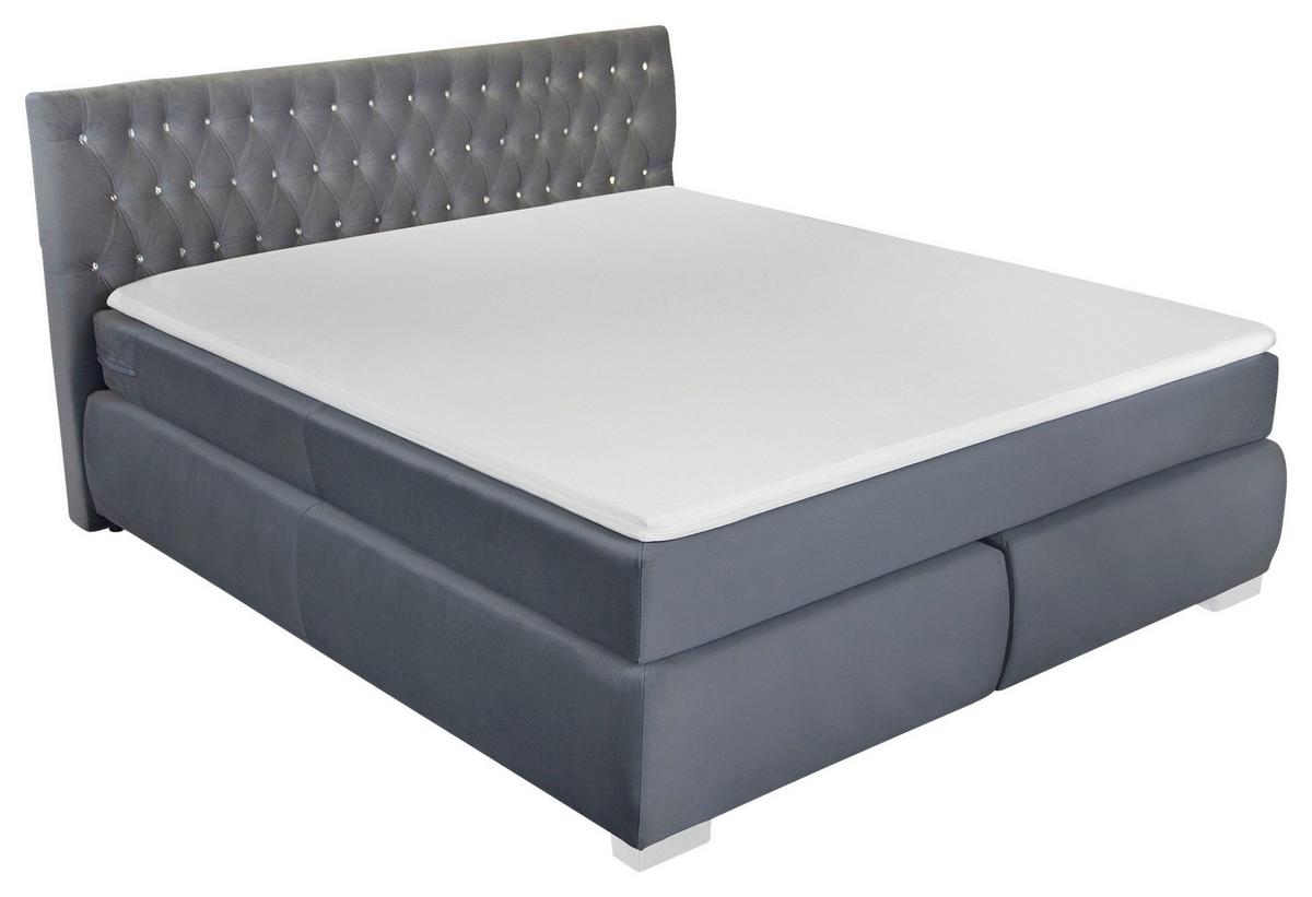 Boxspringbett Rumba inkl. Matratze 200x200 - Platinfarben, Basics, Textil (200/200cm) - Livetastic