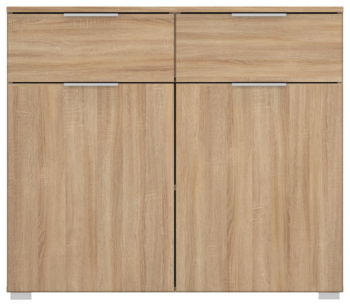 Kommode Alabama, Sonoma Eiche B: 80 Cm - Alufarben/Sonoma Eiche, MODERN, Holzwerkstoff (80/81/42cm) - Rauch Möbel