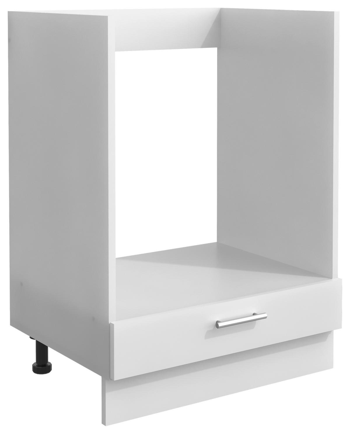 Skřiňka na sporák ESILO bílá - bílá/barvy hliníku, Design, kov/kompozitní dřevo (60/82/46cm) - MID.YOU