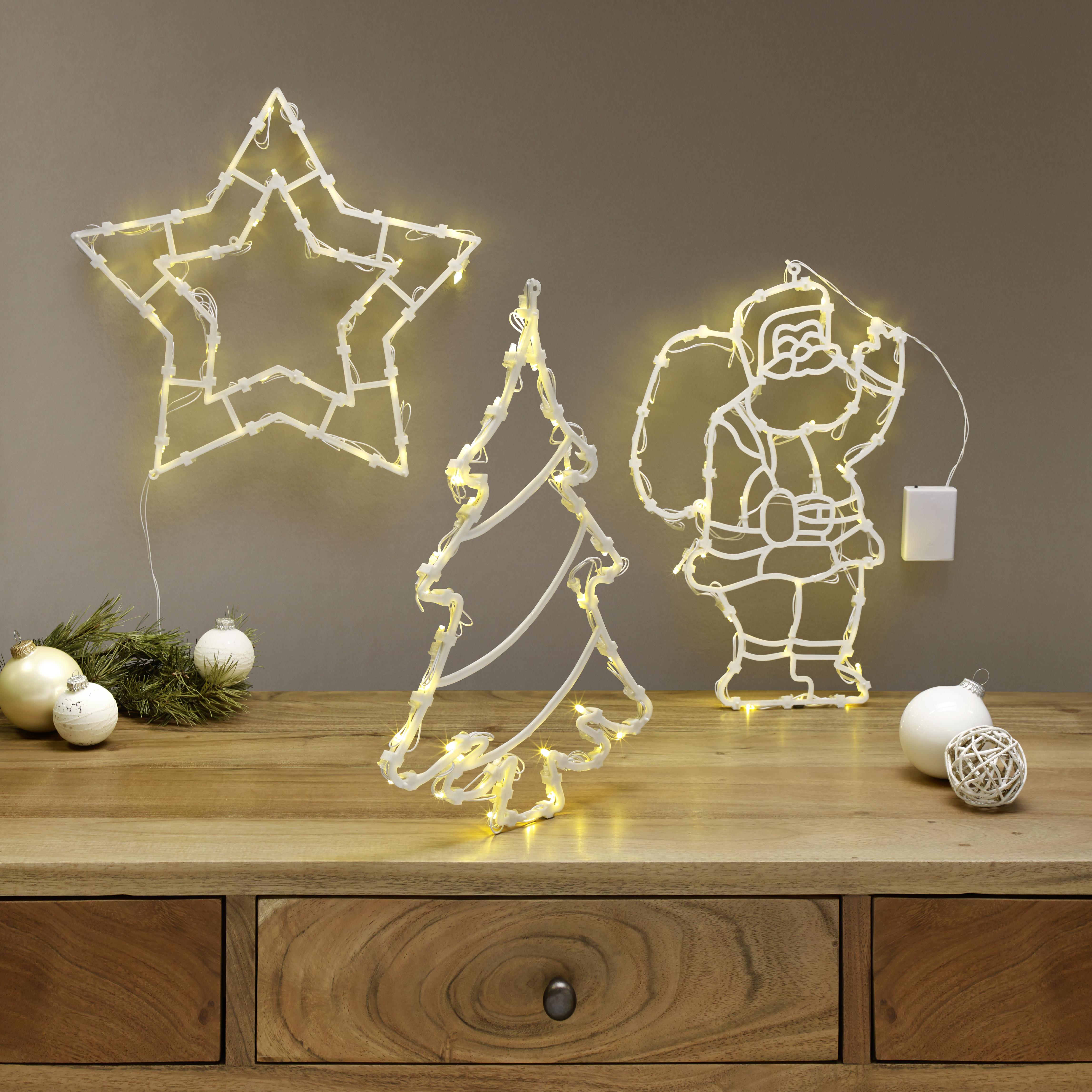 LED-Dekoleuchte Lukas Weihnachtsmotiv Warmweiß - Klar, ROMANTIK / LANDHAUS, Kunststoff (33/2,5/41cm) - James Wood