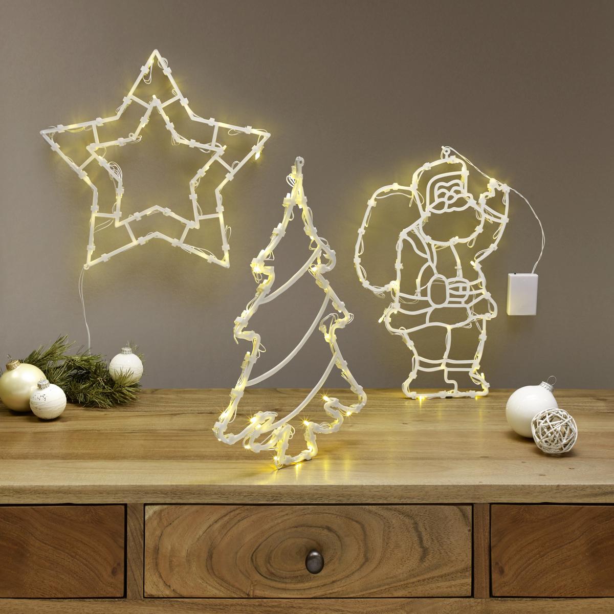 Led-dekoleuchte Lukas Weihnachtsmotiv Warmweiß - Klar, ROMANTIK / LANDHAUS, Kunststoff (33/2,5/41cm) - James Wood