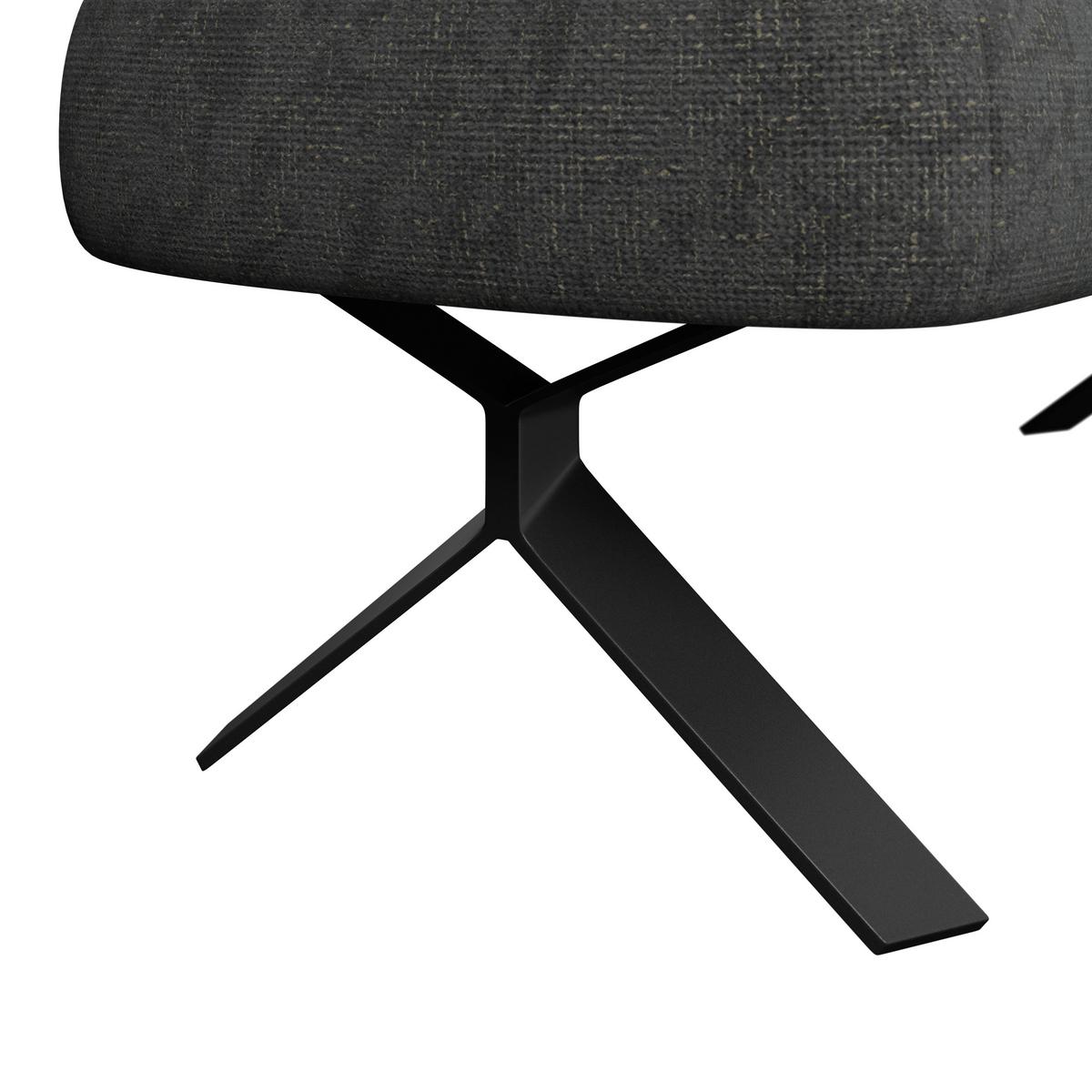 Sitzbank schwarz/Metallbeine Ulmo B: 162 cm - Schwarz, MODERN, Textil/Metall (162/83/71cm)