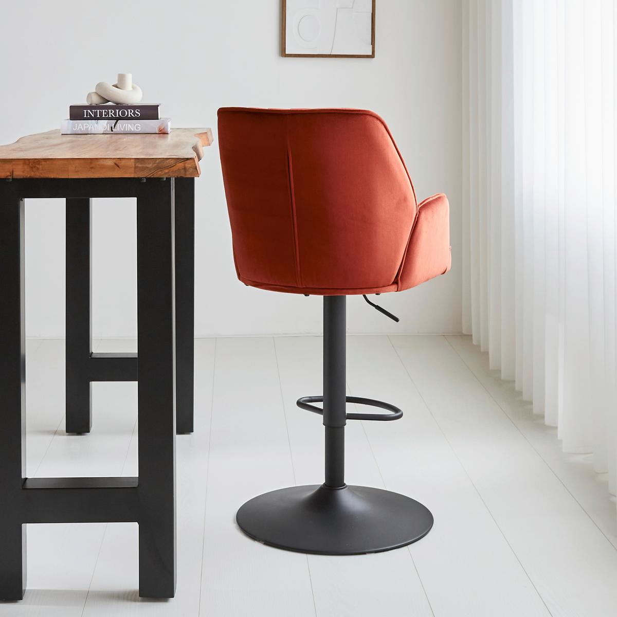 Barhocker-Set Donny Kupferfarben B: 54 cm - Schwarz/Orange, MODERN, Textil/Metall (54/100/58cm) - MID.YOU