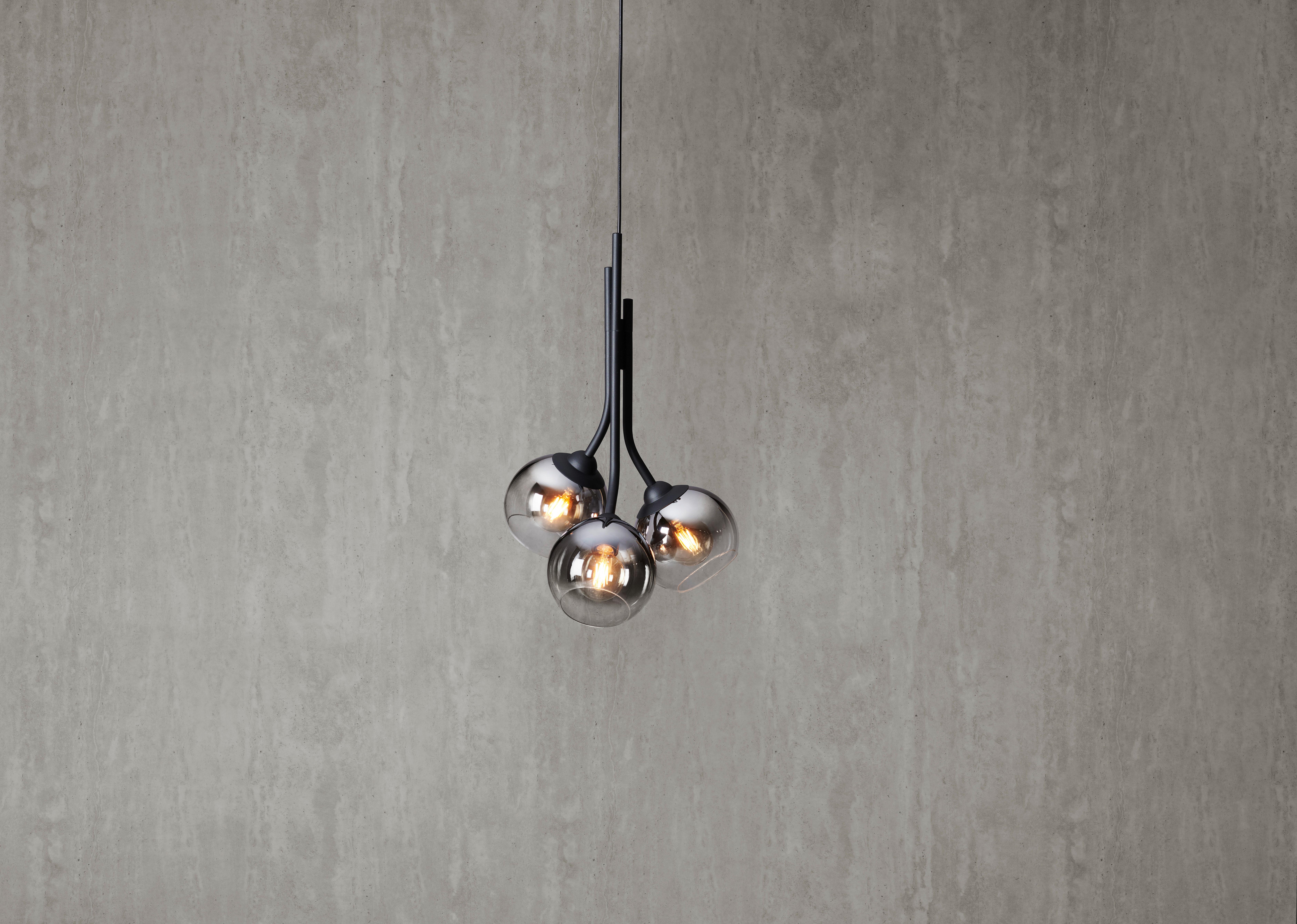 Závěsné Svítidlo Kian, Bez 3x E27 Max. 25w - černá, Moderní, kov/plast (40/120cm) - Visiona