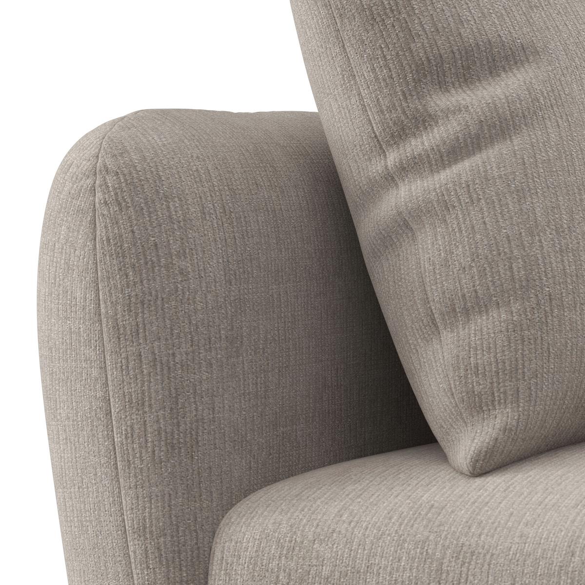 Sedací souprava NICOLE, pravá, béžová, max. do 480 kg - černá/šedobéžová, Moderní, dřevo/textil (306/87/162cm) - Bessagi Home