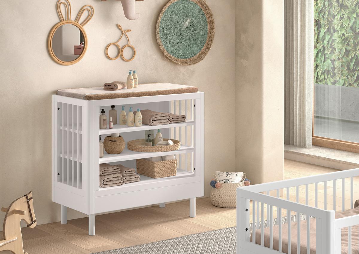 Wickeltisch Forrest Weiß B: 100cm - Weiß, MODERN, Holz (100/95/55cm) - Vipack