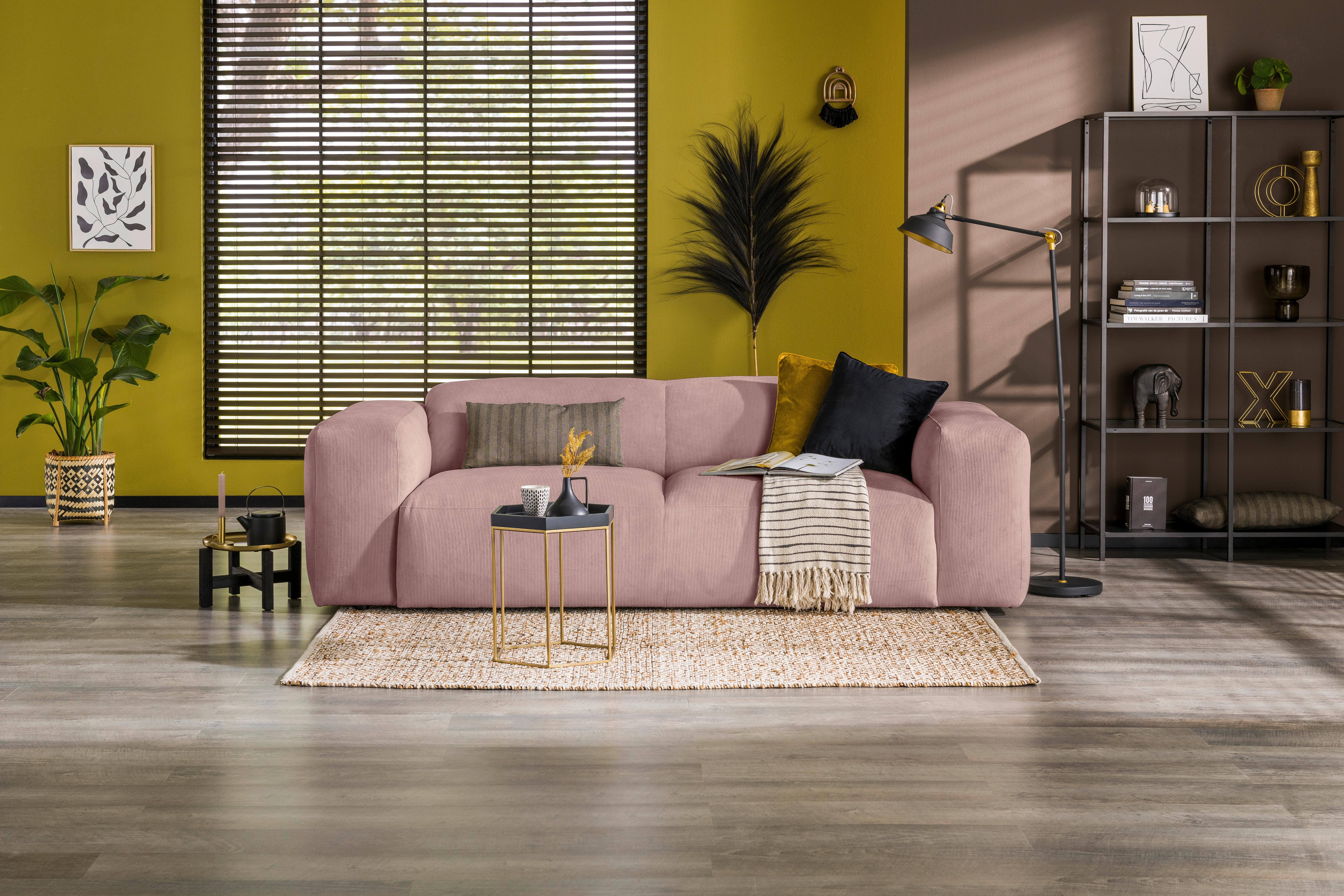 3-sitzer-sofa Hannah Rosa B: 247 Cm - Schwarz/Rosa, Design, Textil (247/75/104cm) - MID.YOU