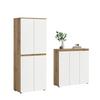 Garderobenschrank Scarpa Eiche Dekor, Weiß B: 140 Cm - Eichefarben/Schwarz, Design, Holzwerkstoff (190/175/37cm) - Livetastic