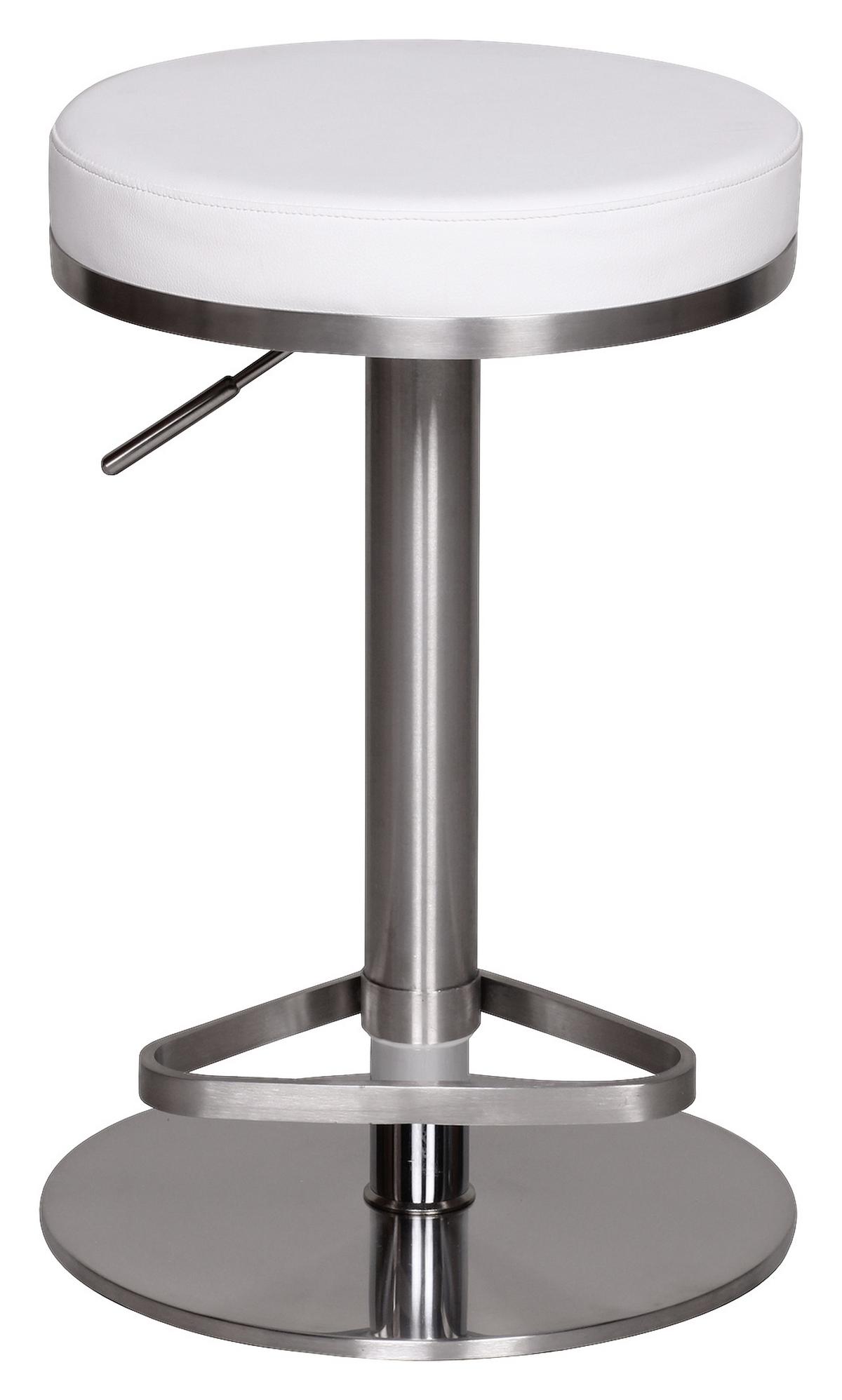 Barová židle Barhocker bílá - bílá/barvy stříbra, Moderní, kov/textil (38/57/38cm) - MID.YOU