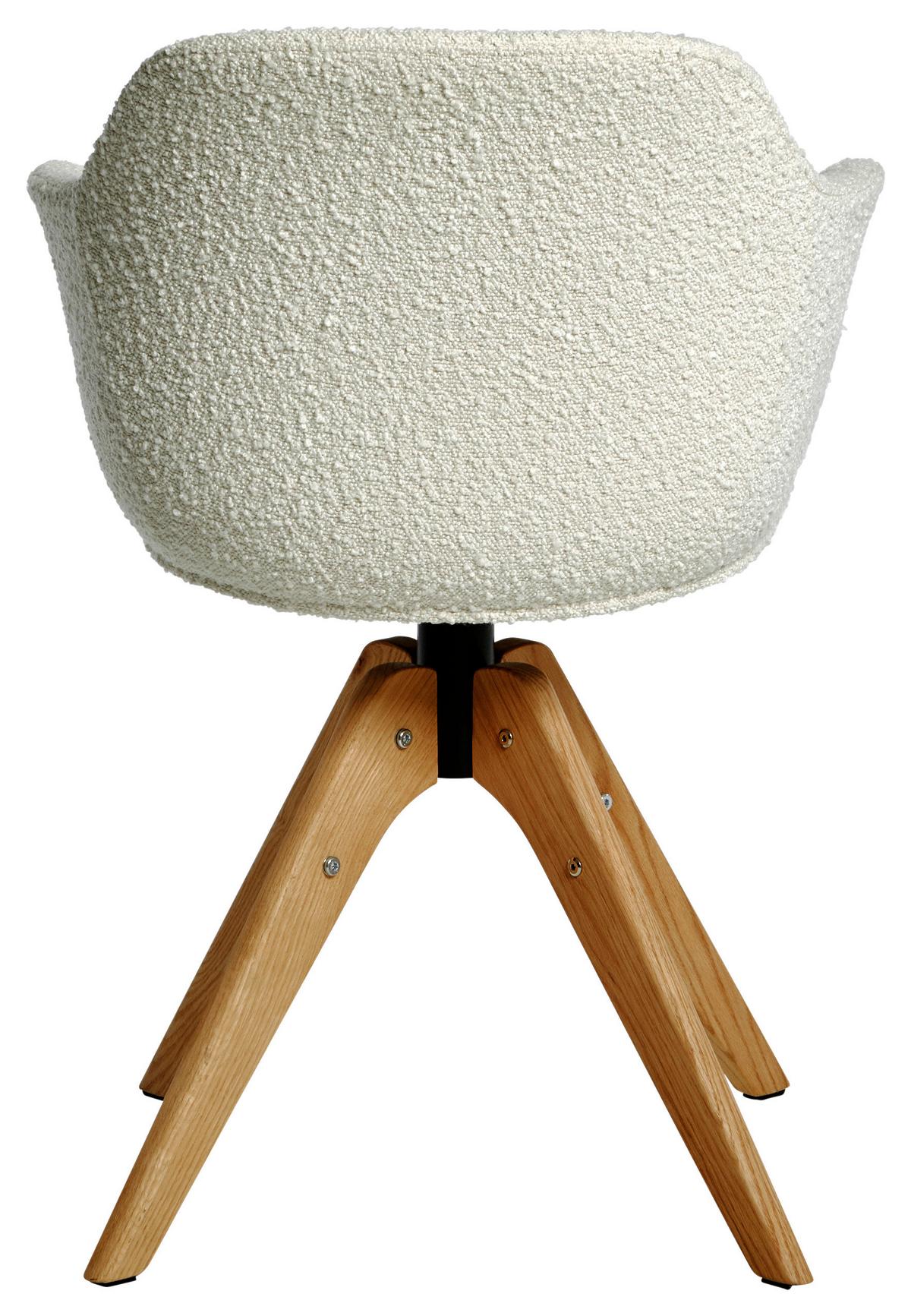 Armlehnstuhl Shell Weiß /eichefarben Echtholz-Beine - Eichefarben/Weiß, MODERN, Holz/Kunststoff (56,5/59/79cm) - Livetastic