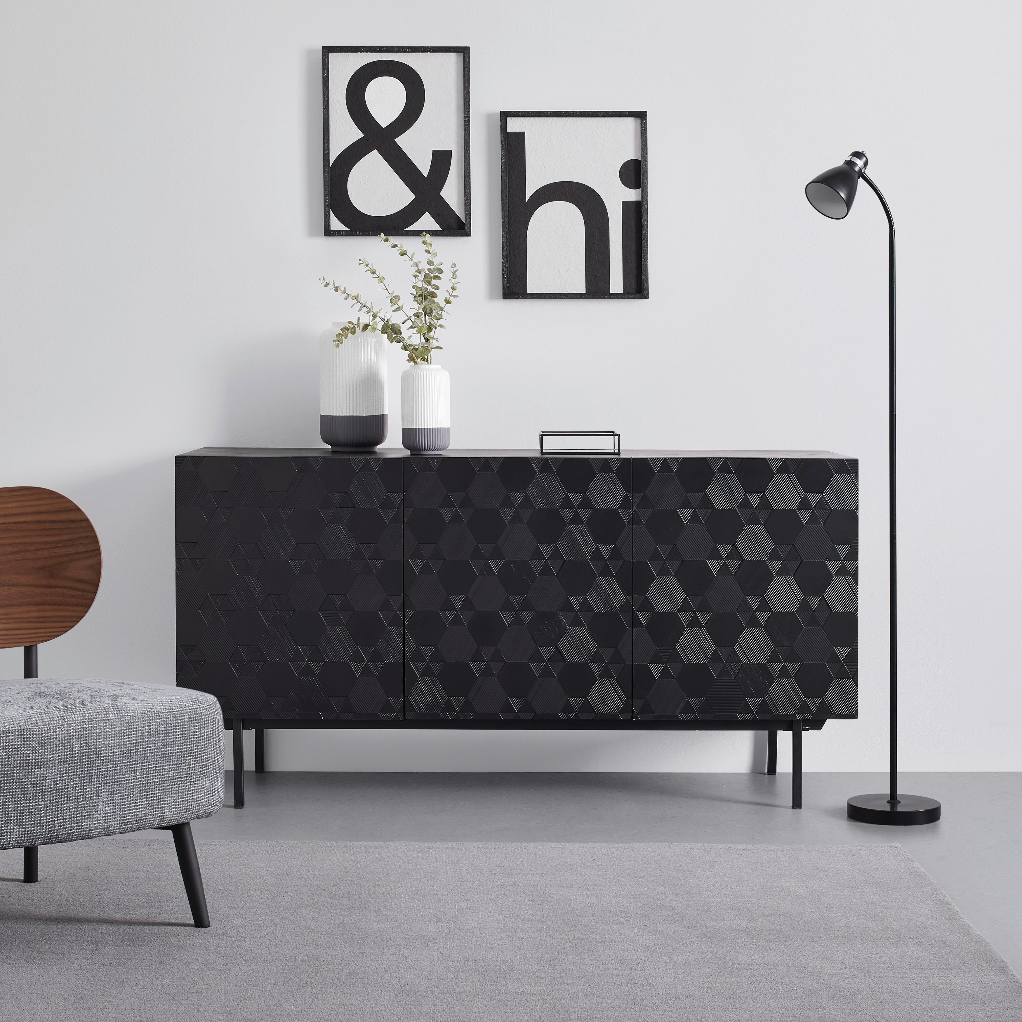 Komoda Roma Černá - černá, Moderní, kov/dřevo (150/78/40cm) - Bessagi Home