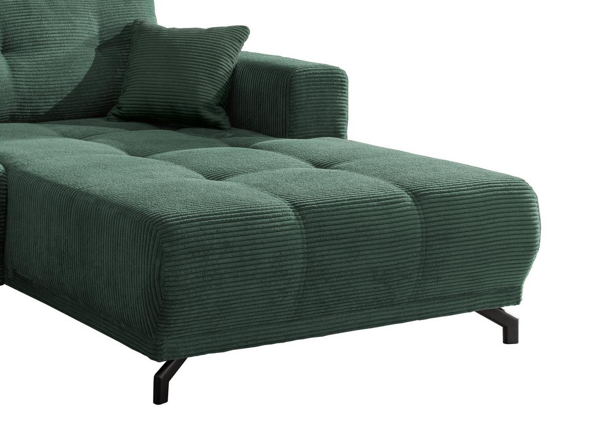 Ecksofa Liegefunktion Restato Dunkelgrün - Dunkelgrün/Schwarz, MODERN, Holz/Textil (246/177cm) - MID.YOU