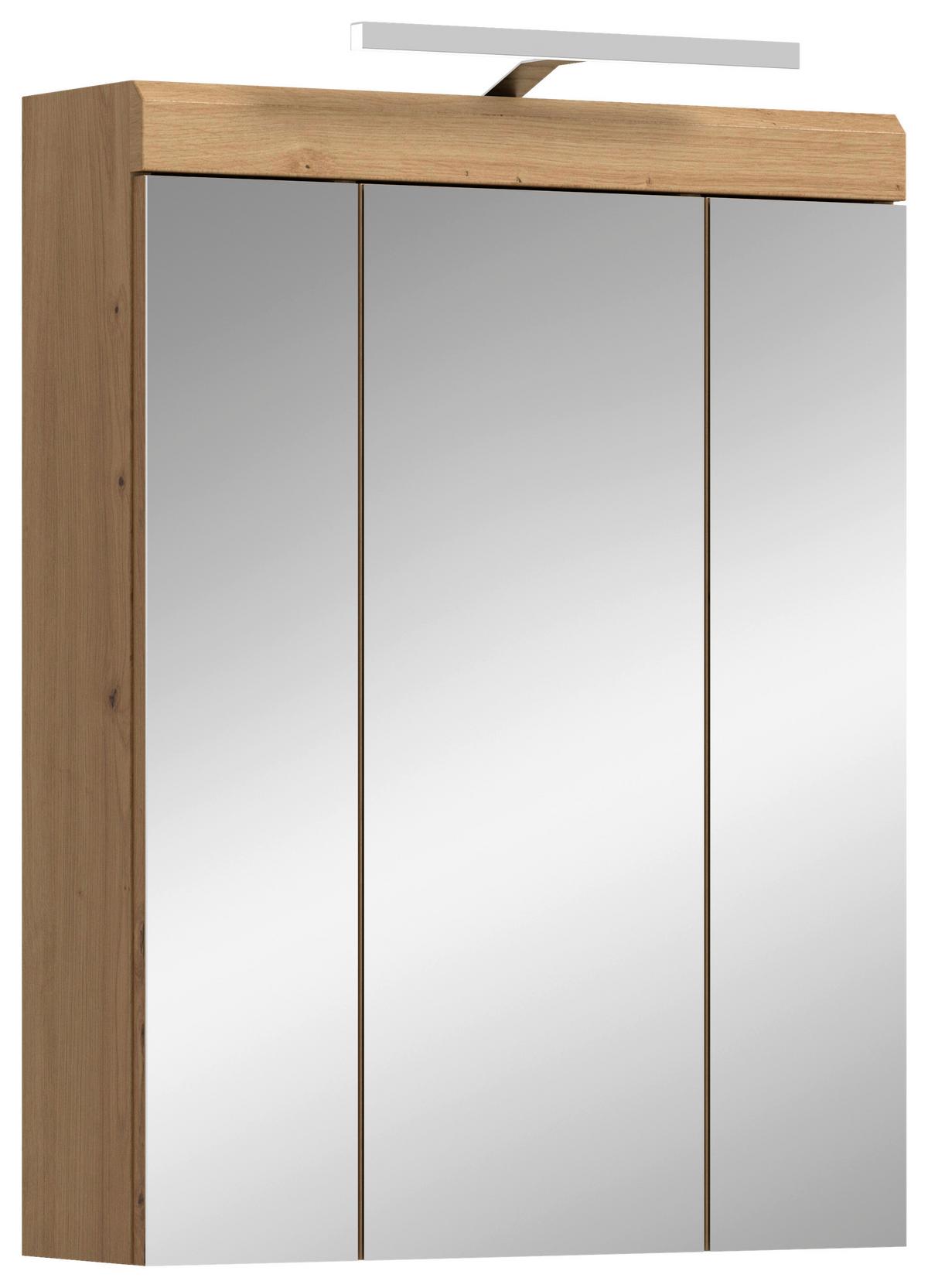 Spiegelschrank Eiche Artisan Dekor Glas - Eiche Artisan, MODERN, Glas/Holzwerkstoff (60/79/18cm) - MID.YOU
