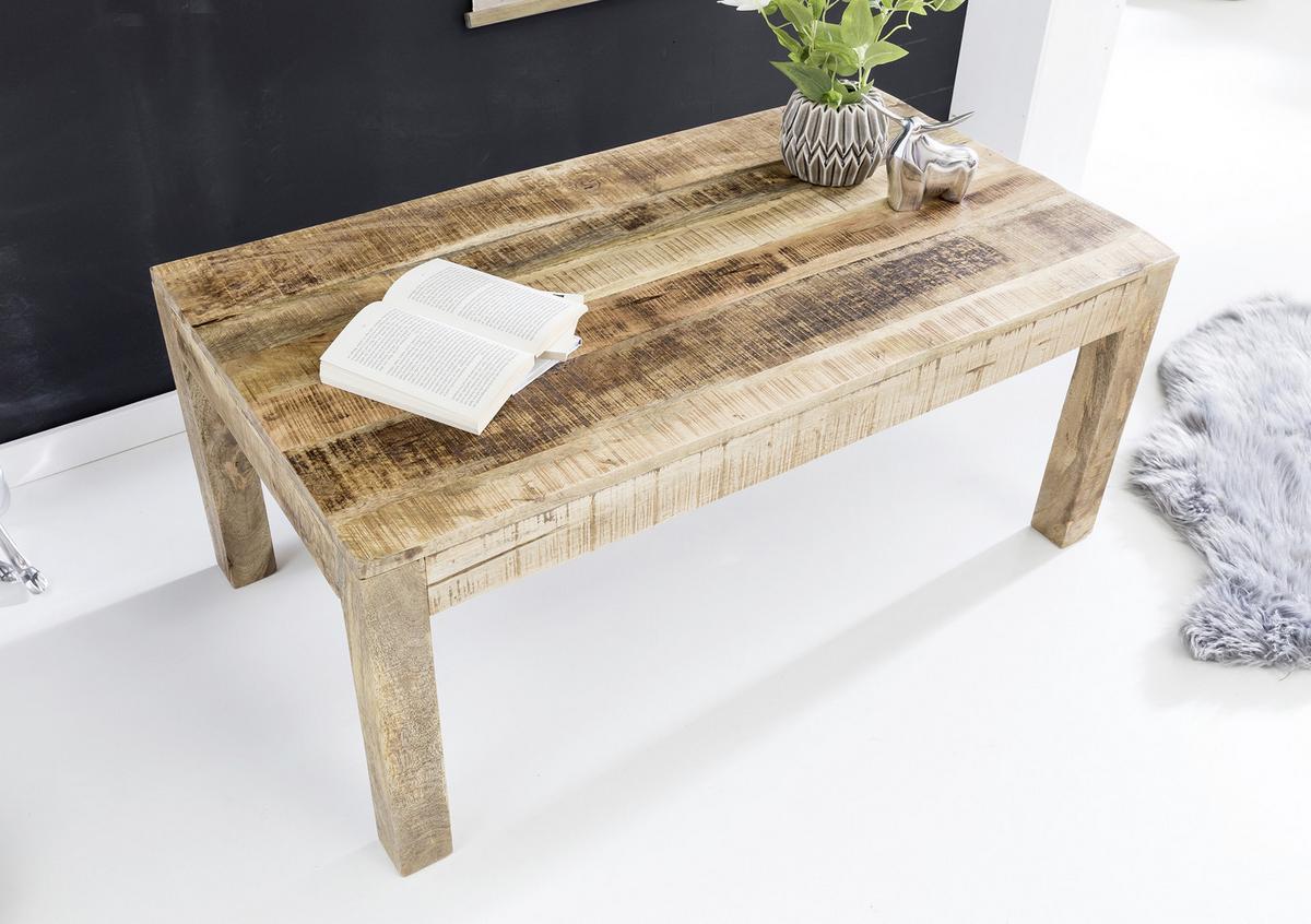 Obdĺžnikový konferenčný stolík z masívu RUSTICA - hnedá, Design, drevo (110/60/47cm) - MID.YOU