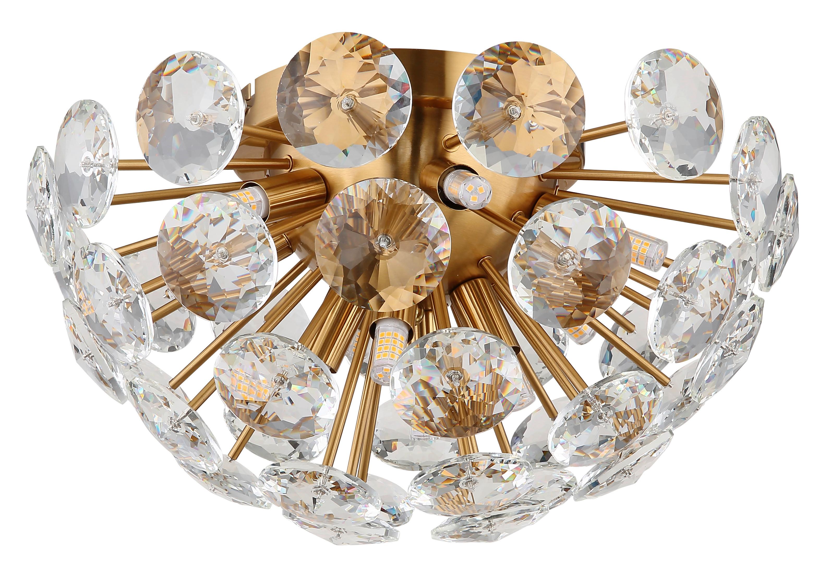 Deckenleuchte Virina Klar Goldfarben D: 39 Cm - Klar/Goldfarben, KONVENTIONELL, Glas/Metall (39/22cm) - Globo