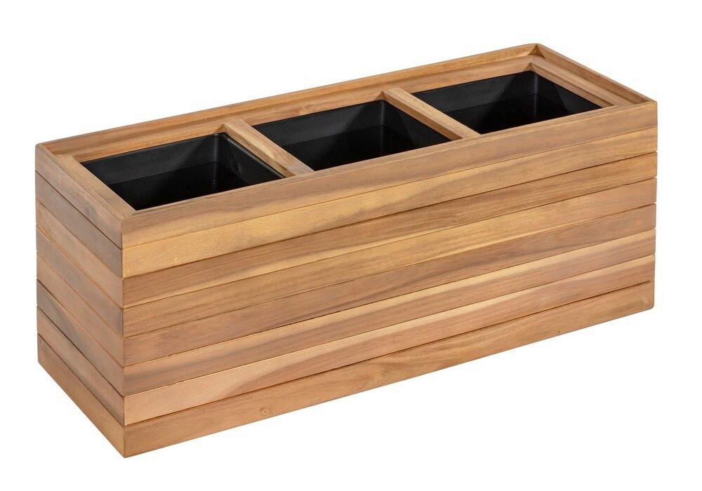 BLUMENKASTEN AKAZIE KÜBEL BRAUN - Mokka, Basics, Holz (84/30/35cm) - Prestige Home