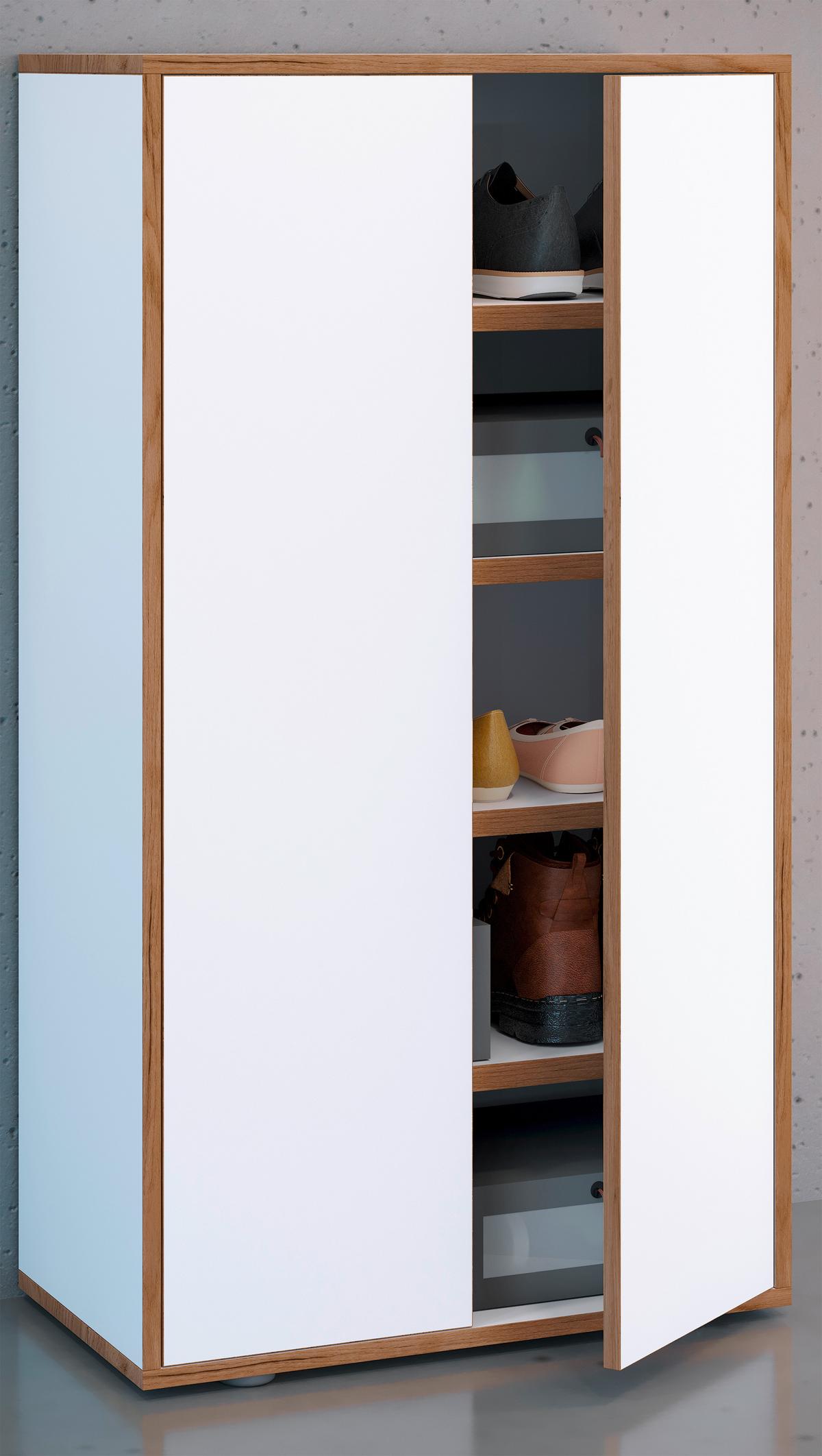 Schuhschrank Salia Anthrazit/Honigeiche B: 60 cm - Honigeiche/Schwarz, Design, Holzwerkstoff (60/110/33cm) - MID.YOU