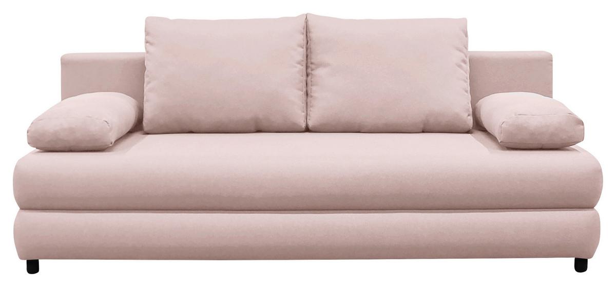 Schlafsofa Mela Rosa B: 200 cm - Schwarz/Rosa, Design, Textil (200/88/87cm) - P & B