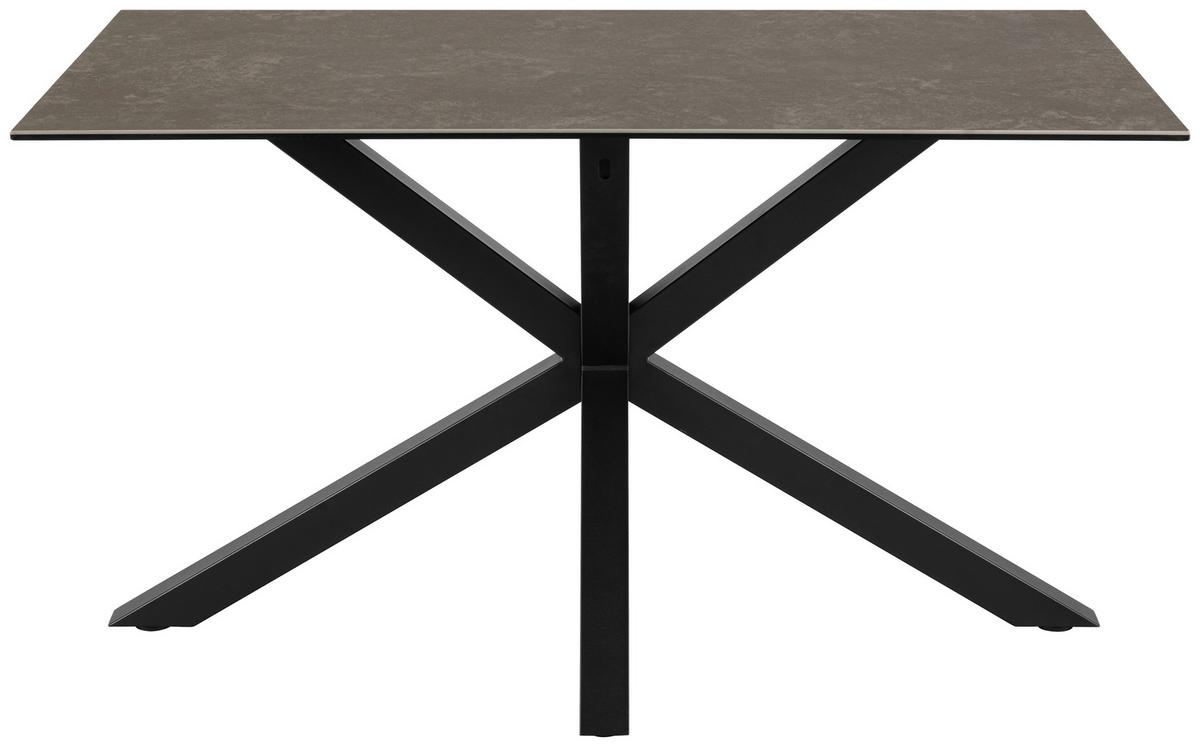 Esstisch Heaven Schwarz B: 135 Cm - Schwarz, Trend, Keramik/Metall (135/76/80cm) - MID.YOU