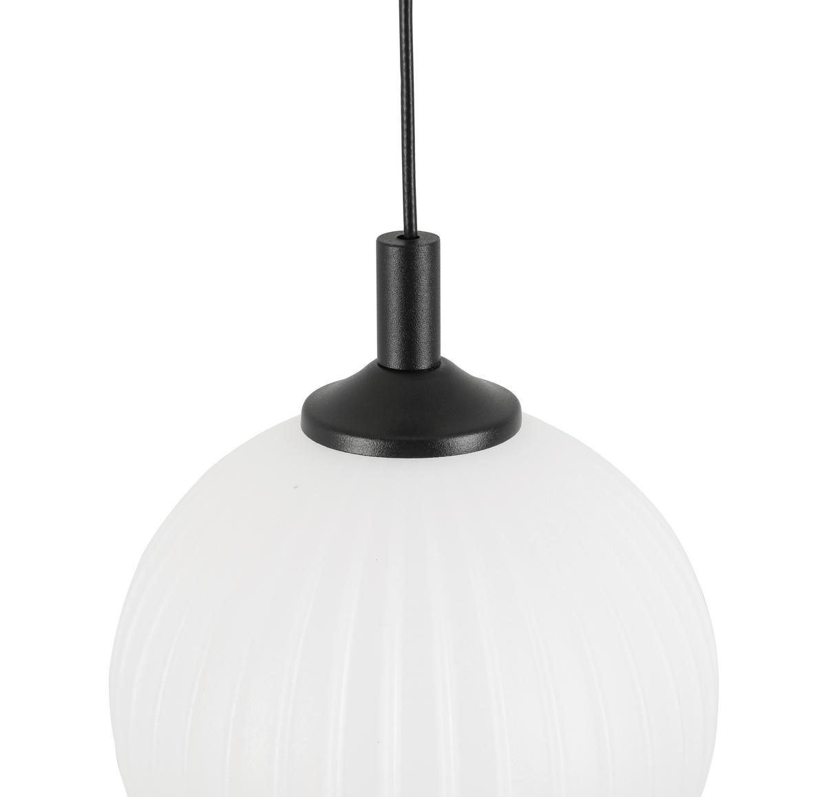 Závěsné svítidlo Wilm, V: ca 120cm, černá - bílá/černá, Moderní, kov/plast (65/15/120cm) - Modern Living