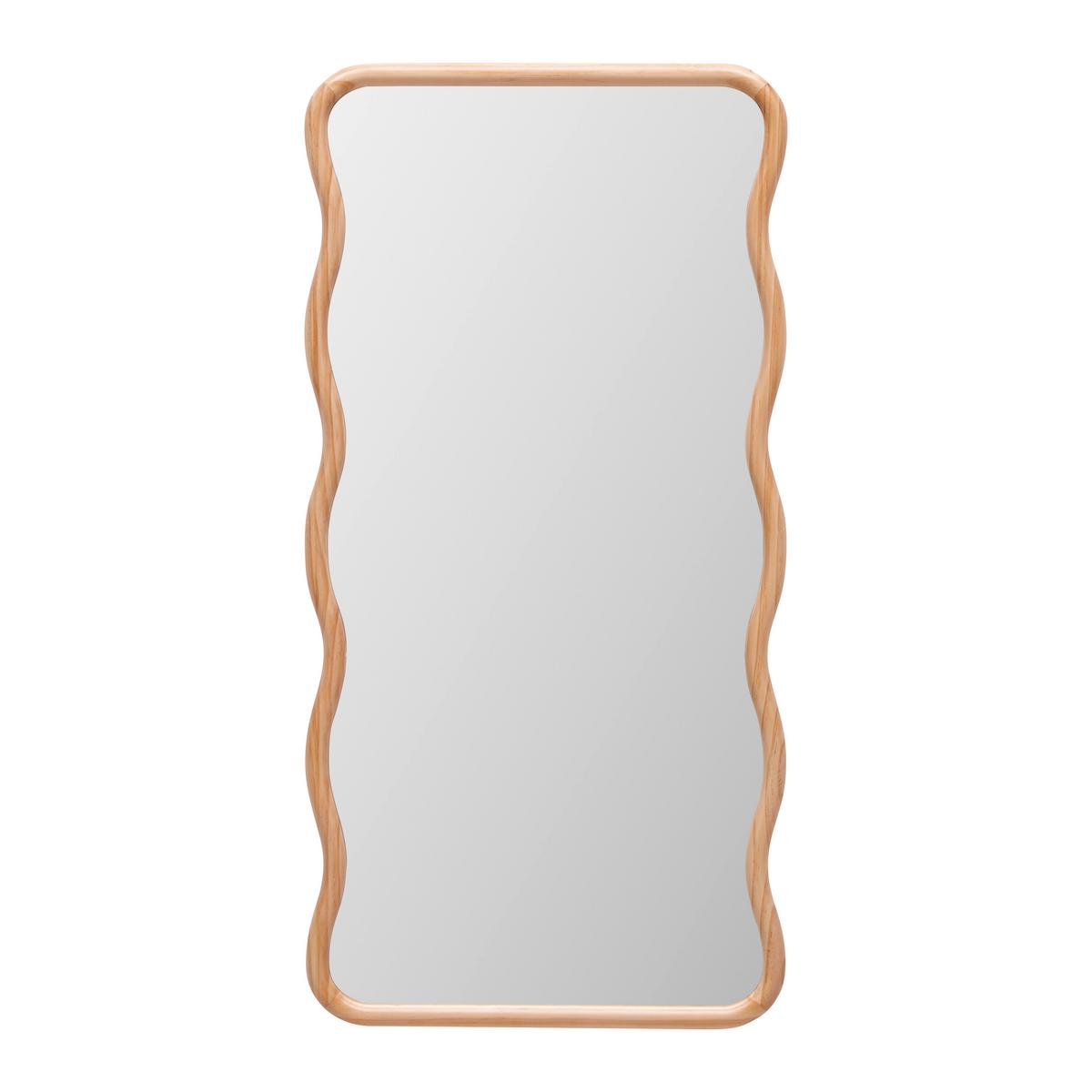 ZRKADLO WAVE -EXKLUSIV- - prírodná farba/farba borovice, Natur, drevo/kompozitné drevo (50/100/2cm) - Mömax