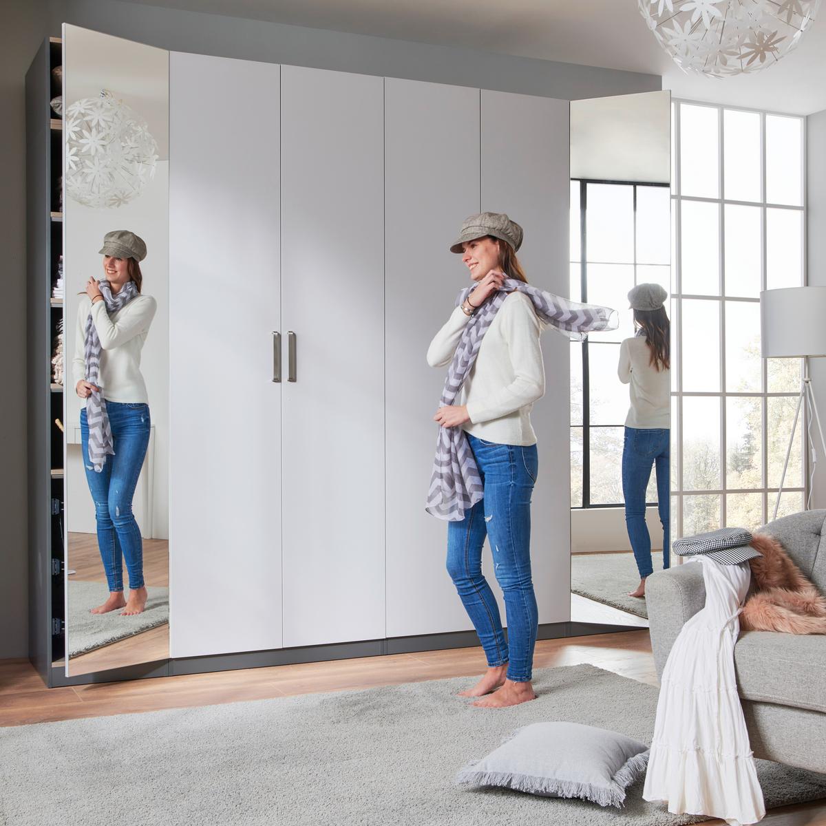 Kleiderschrank Unit - Anthrazit/Hellgrau, KONVENTIONELL, Holzwerkstoff (273/242/58cm) - Ondega
