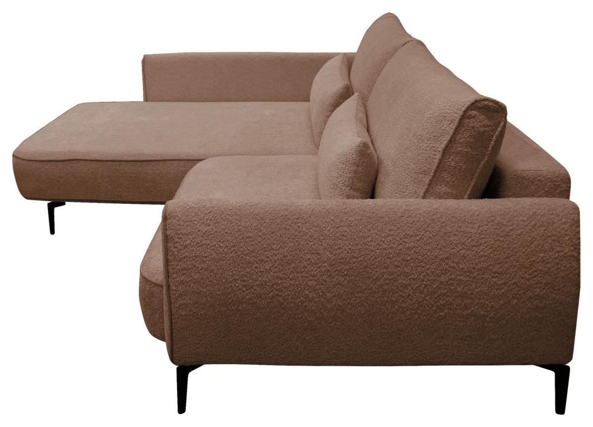 Ecksofa Abriamo Braun 204x273 cm - Creme/Schwarz, Design, Textil (204/273cm) - MID.YOU