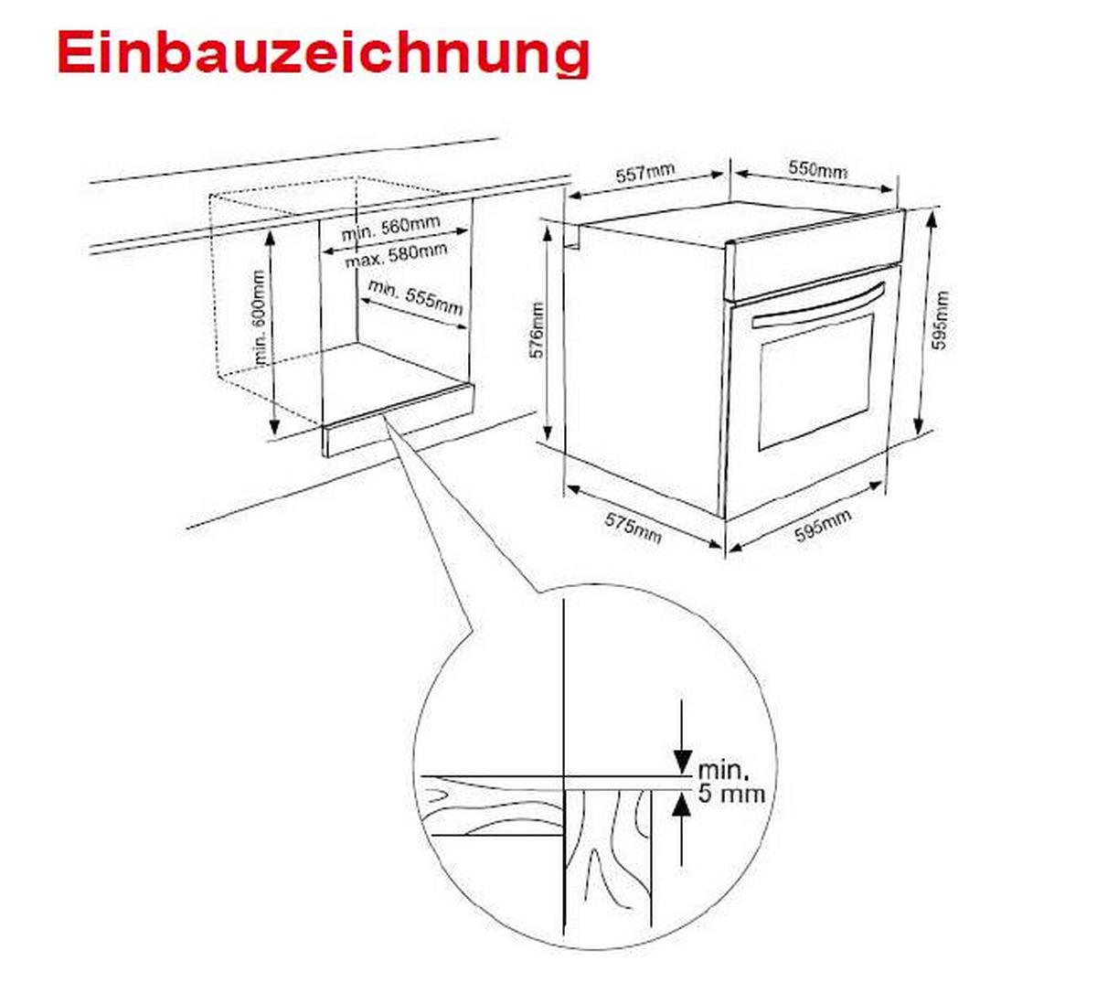 Einbau-Backofen K-61dx28im0-Eu Pyrolyse - Selbstreinigung - Edelstahlfarben/Schwarz, Basics (59,5/59,5/57,5cm) - Sharp