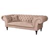 3-Sitzer-Sofa Preston Rosa B: 232 cm - Braun/Rosa, Design, Textil (232/79/97cm) - Livetastic