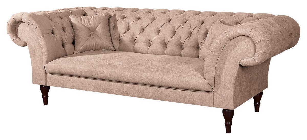 3-Sitzer-Sofa Preston Rosa B: 232 cm - Braun/Rosa, Design, Textil (232/79/97cm) - Livetastic