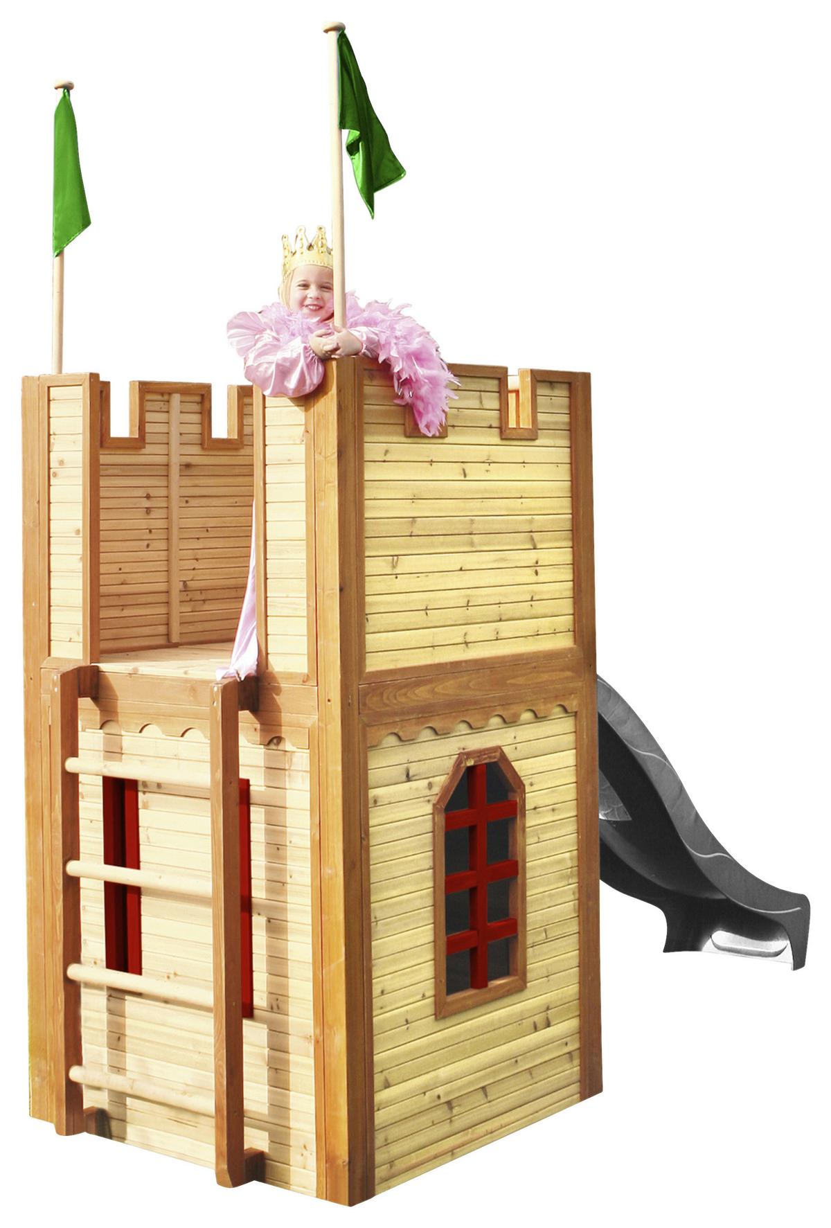 Spielhaus A030.109.80 - Rot/Braun, KONVENTIONELL, Holz/Kunststoff (319/195/110cm) - Ambia Garden