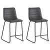 Barhocker-Set Milan - Anthrazit/Schwarz, KONVENTIONELL, Kunststoff/Textil (49/98/54,5cm) - MID.YOU