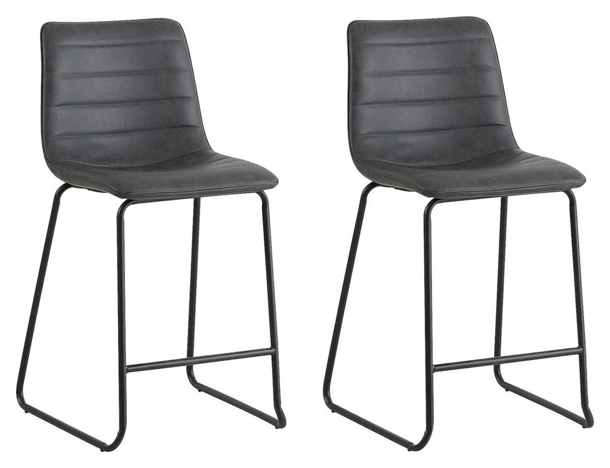 Barhocker-set Milan - Anthrazit/Schwarz, KONVENTIONELL, Kunststoff/Textil (49/98/54,5cm) - MID.YOU