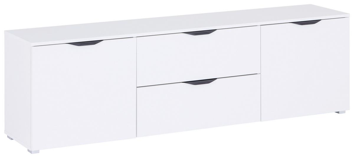 Médiaállvány Mx 196 - fehér/magasfényű fehér, Modern, faalapú anyag (180/55/40cm)
