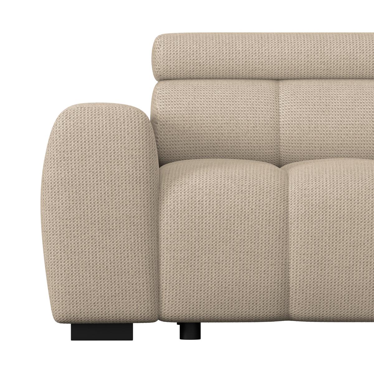 Ecksofa Fargo S Braun, B: 285 Cm - Beige/Schwarz, Trend, Textil (285/168cm)