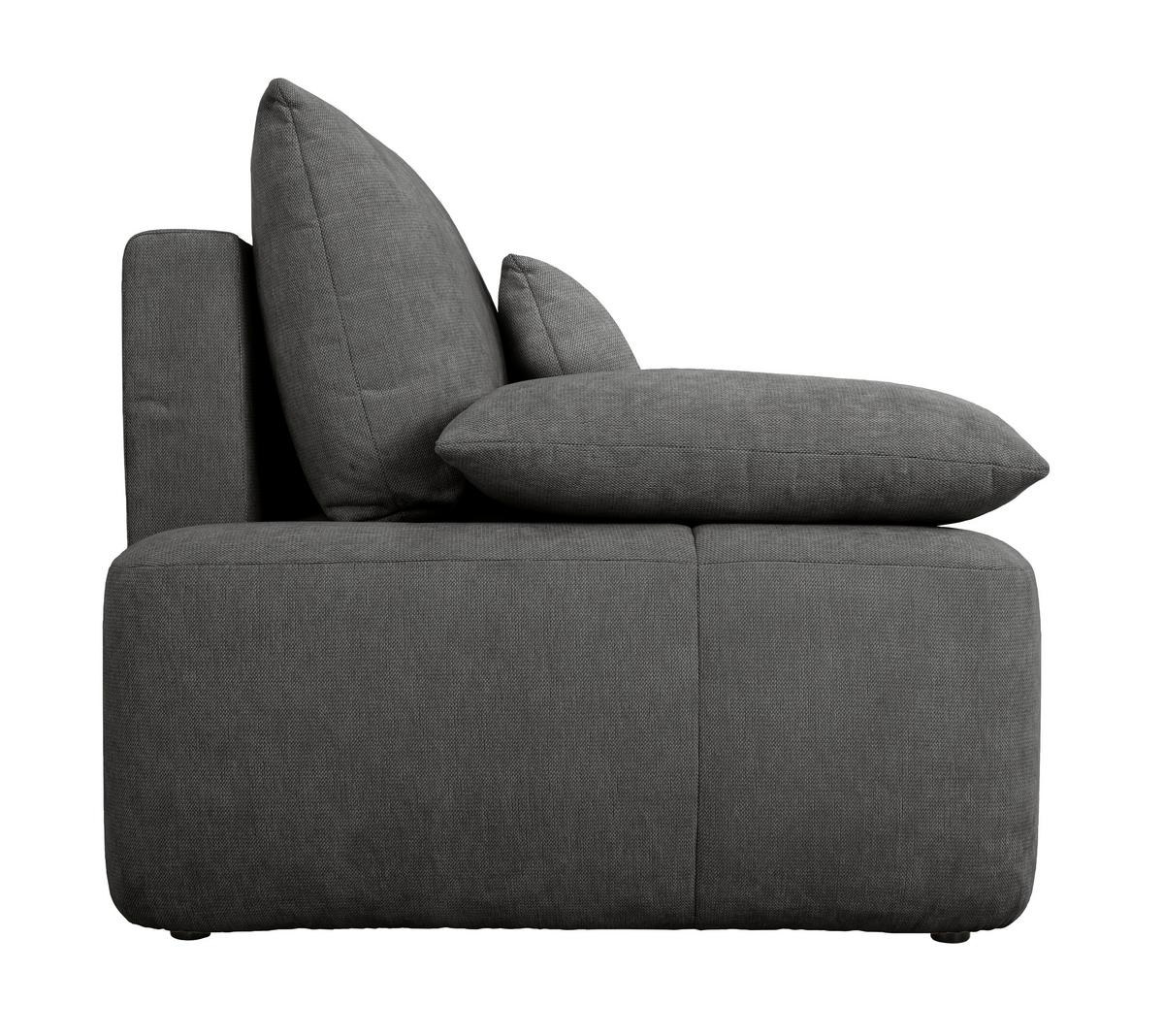 Schlafsofa Hello Lux 3Dl Graphitfarben B: 240cm - Schwarz/Graphitfarben, Design, Textil (240/93/108cm) - MID.YOU