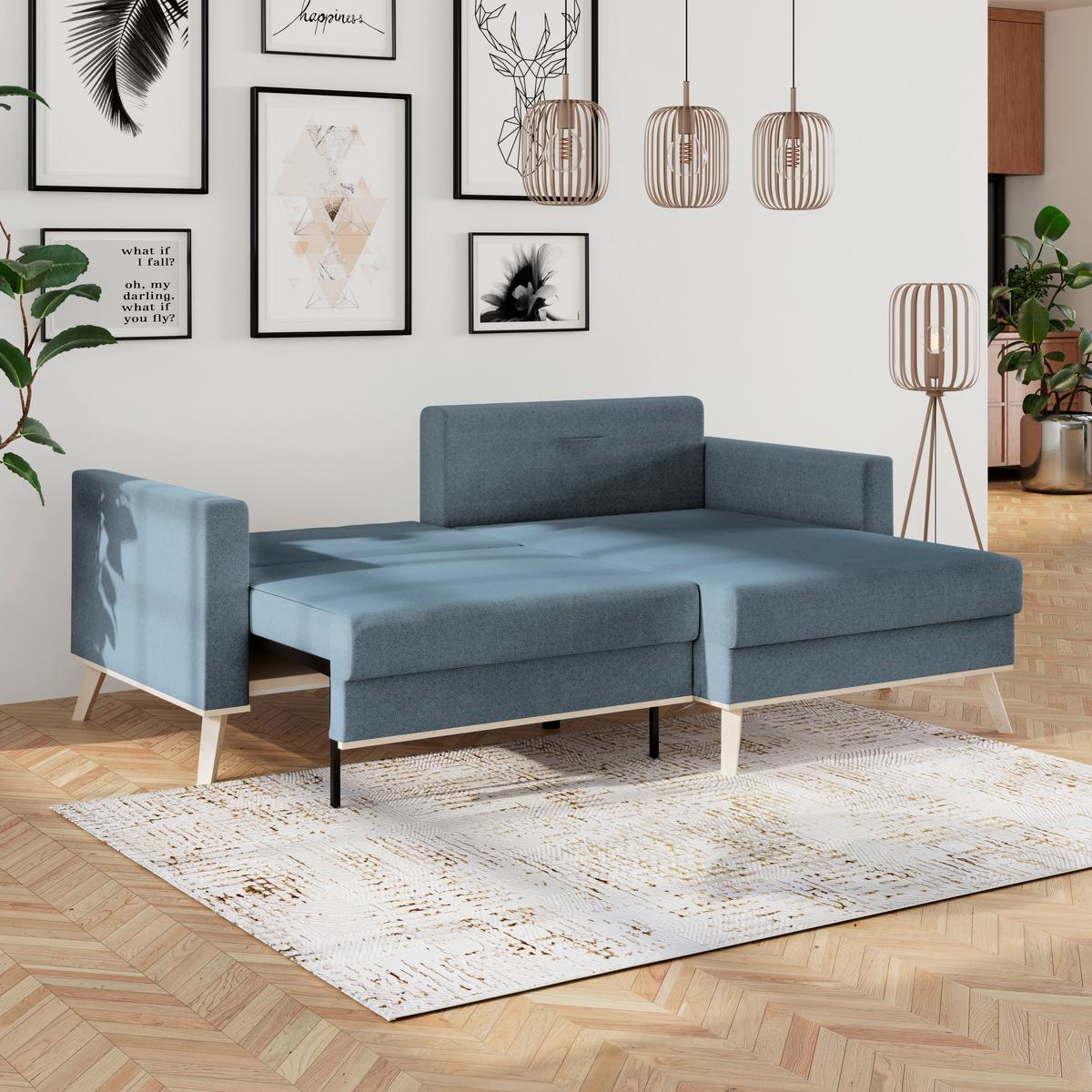 Ecksofa Carini - Eichefarben/Creme, Basics, Textil (222/152cm)