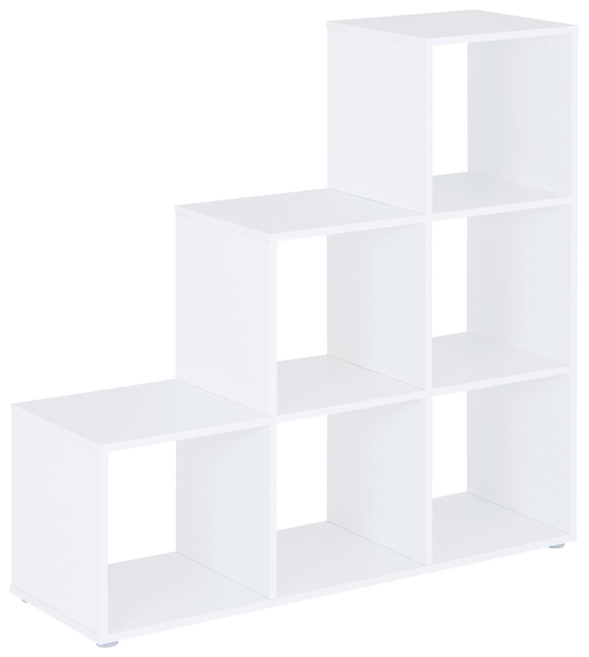 Regál Pisa 3, š: 112 cm, biely - biela, Modern, kompozitné drevo (112/113/35cm)