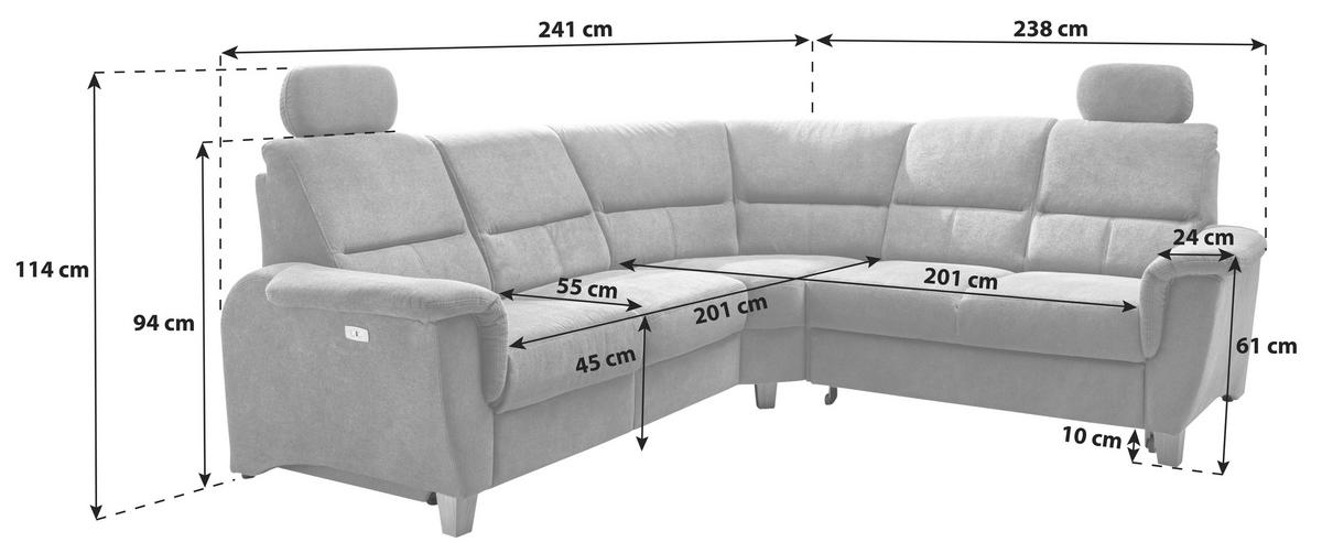 Ecksofa Parole Anthrazit S:241/238 Cm - Wildeiche/Anthrazit, KONVENTIONELL, Textil (241/238cm) - Livetastic