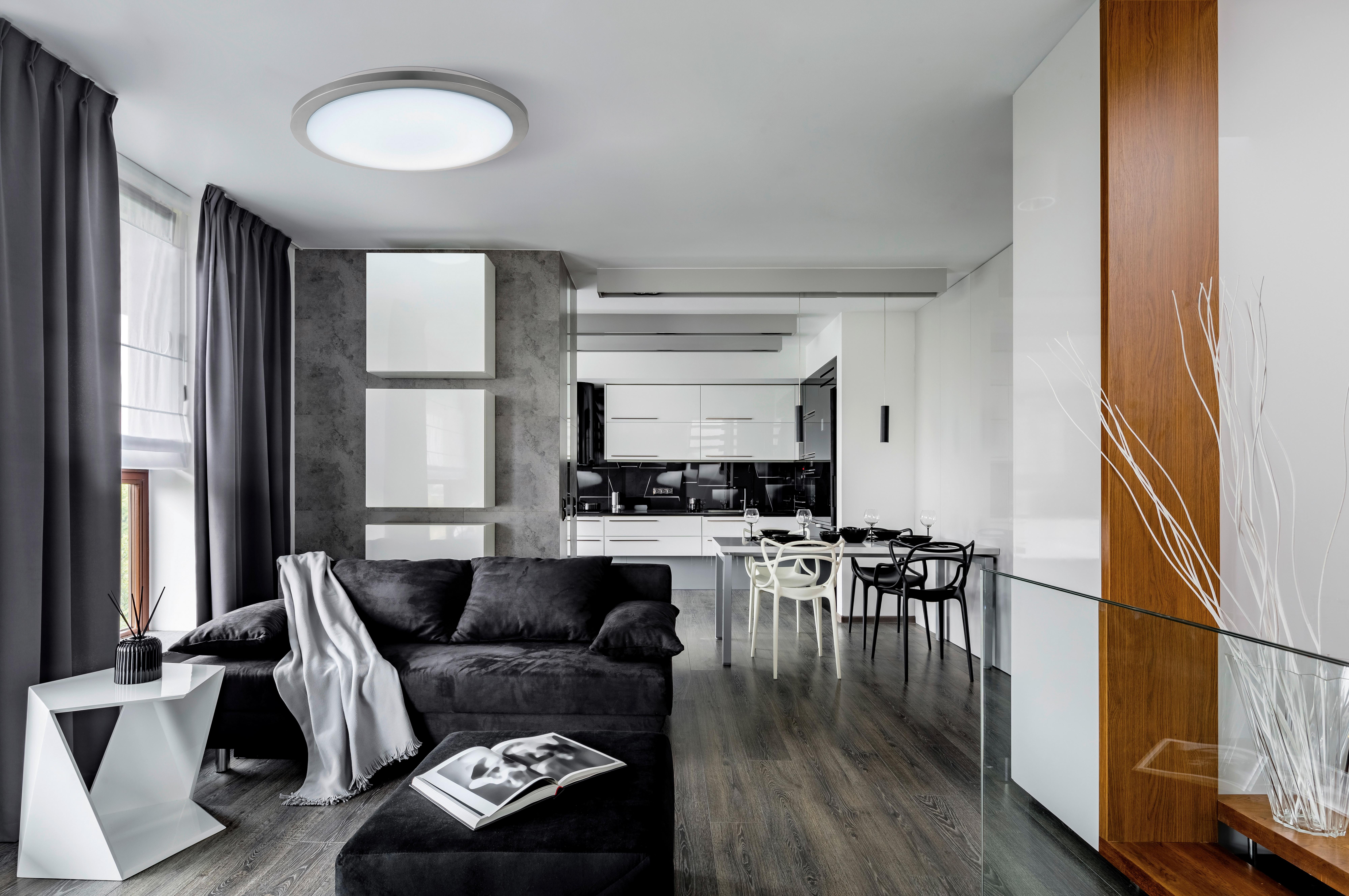 LED-Deckenleuchte Competa-St Ø 77,5 cm 4-Fach Schaltbar - Silberfarben/Weiß, Basics, Kunststoff/Metall (77,5/17,5cm)